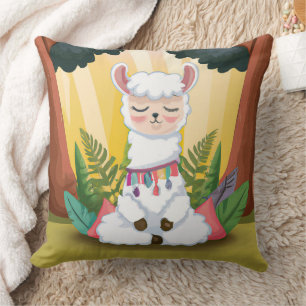 Coussin Méditation de la llama dans la Forêt Magique