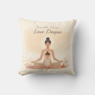 Coussin Méditation mère et enfant, art de sérénité