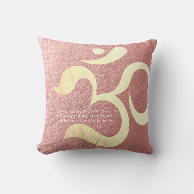 Coussin Méditation Yoga Instructeur Vie Coach OM Citations (Recto)