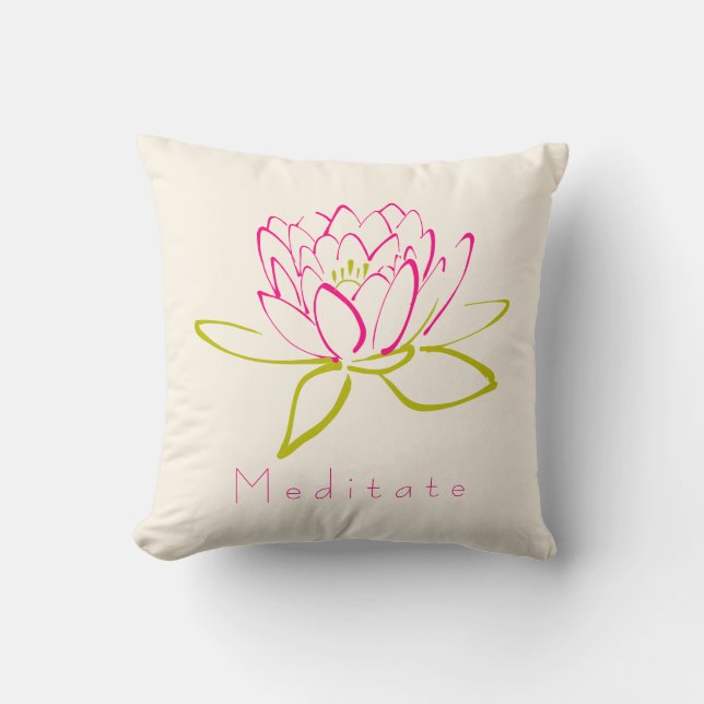 Coussin Méditez. Fleur Lotus / Illustration de la couche d (Recto)