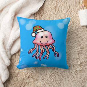 Coussin Méduse de dessin animé festive mignonne