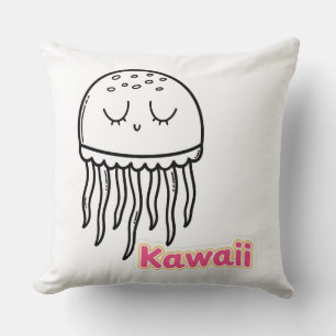 Coussin Méduse Kawaii Mignonne Contour Dessin Animé
