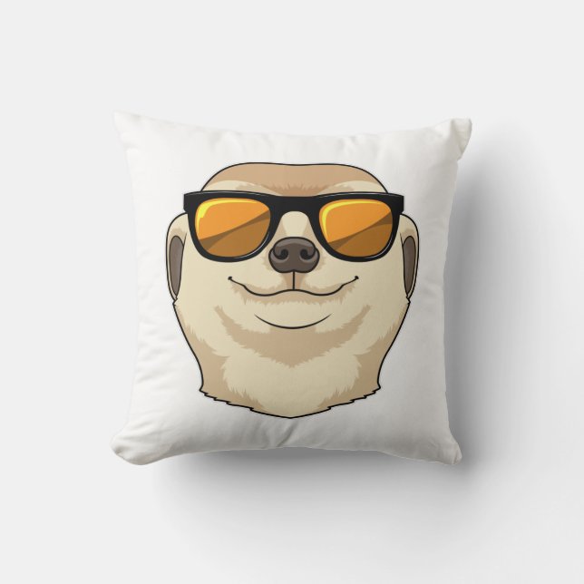 Coussin Meerkat avec lunettes de soleil (Recto)