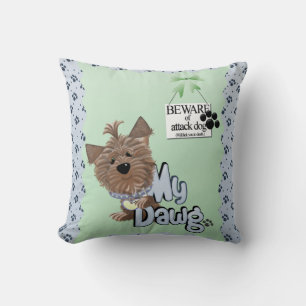 Coussin Méfiez-vous de l'oreiller à lancer mâle 20" x 20"