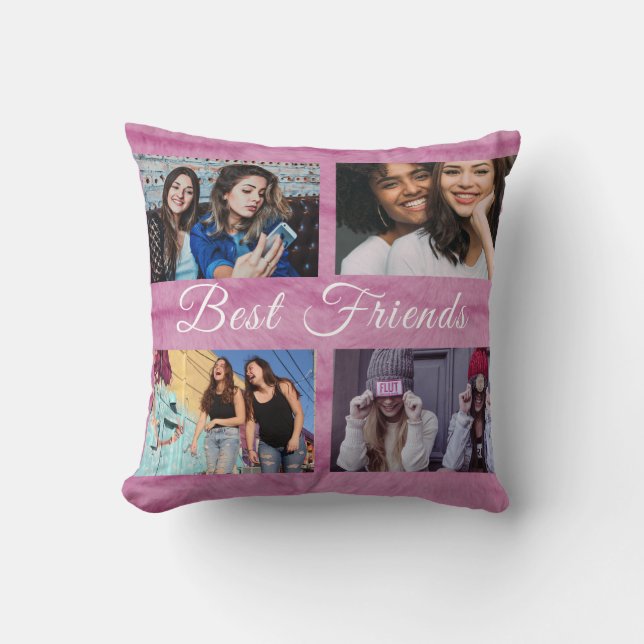 Coussin Meilleur ami Couture 4 Photo Collage de la fourrur (Recto)