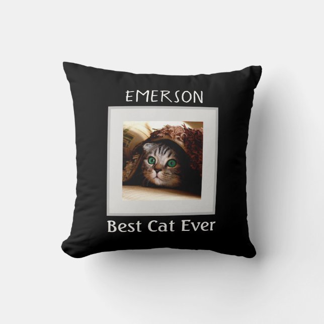 Coussin Meilleur chat Jamais Personnalisé Animaux de compa (Recto)
