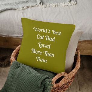Coussin Meilleur Chat Papa Amour Cadeau Personnalisé Olive