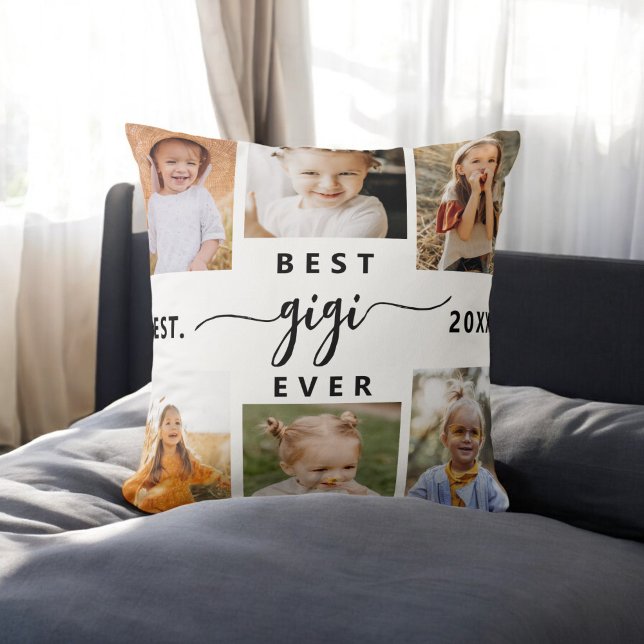 Coussin Meilleur Gigi Ever - Collage photo pour petits enf (Créateur téléchargé)