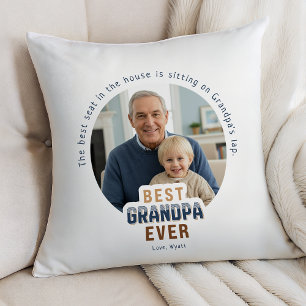 Coussin Meilleur Grand-Papa Photo Personnalisé