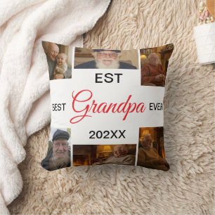 Coussin Meilleur Grand-Père Collage de Photos