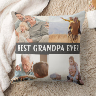 Coussin Meilleur Grand-Père Ever 4 Collage de photos Créez