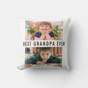 Coussin Meilleur Grand-Père Ever Grand-Enfants 2 Photo Col