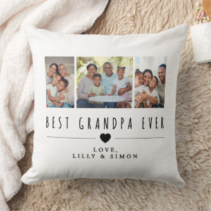 Coussin Meilleur Grand-Père Ever Trois Photo Famille Per