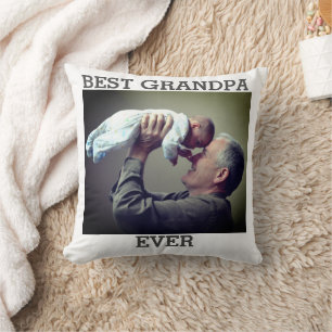 Coussin Meilleur Grand-Père Jamais Photo Personnalisée Cré