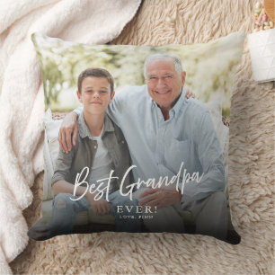 Coussin Meilleur Grand-Père Par Coutume Deux Photo Souveni