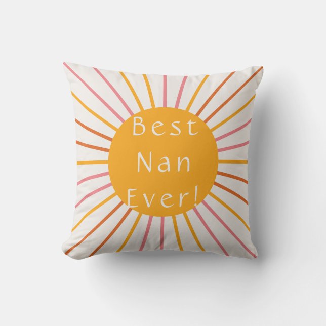 Coussin Meilleur Nan Jamais Boho Retro Sun (Recto)