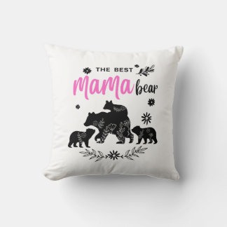 Coussin Meilleur Ours Mama avec trois Cubs Jeter l'Oreille