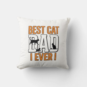 Coussin Meilleur Papa Chat du Monde Design de Chemise Vint