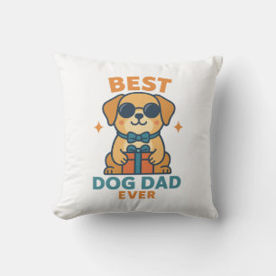 Coussin Meilleur papa chien ever � T-shirt drôle pour la f