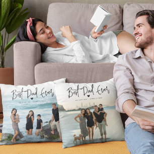 Coussin Meilleur Papa de Tous les Temps Script 2x Photo