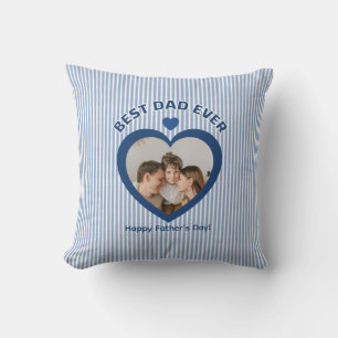 Coussin Meilleur Papa Ever Carte Photo à Coeur Modèle Mini