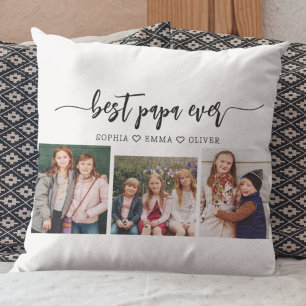 Coussin Meilleur Papa Grand-Enfants Photo Collage