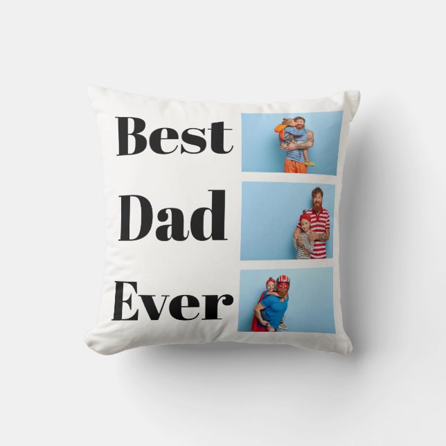 Coussin Meilleur papa jamais | 3 Fête des pères Collage de (Recto)