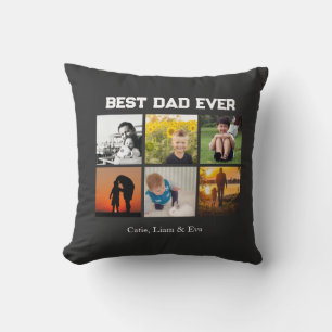 Coussin Meilleur papa jamais personnalisable nom et images