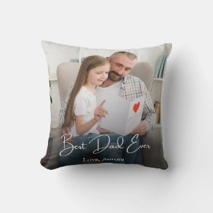 Coussin Meilleur papa jamais personnalisé photo