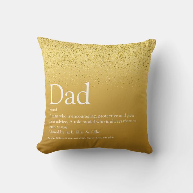 Coussin Meilleur papa, Papa, Père Définition Parties scint (Recto)