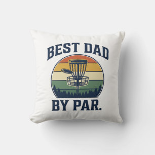 Coussin Meilleur Papa Par Disc Golf Vintage Sunset Design_