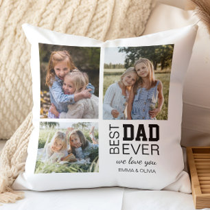 Coussin Meilleur papa photos personnalisées