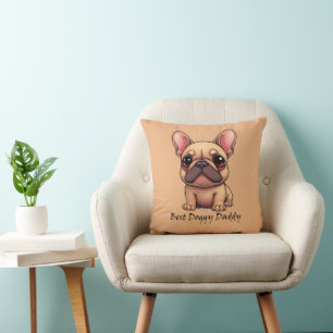 Coussin Meilleur Papa Toutou Bouledogue Français Animal de