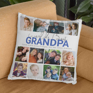 Coussin Meilleur Papi du Monde   Collage de Photos