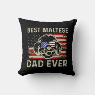 Coussin Meilleur Père Maltais Jamais : Chien Maltais Patri