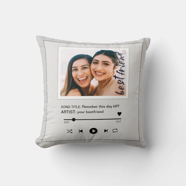 Coussin meilleur photo-keepsaké du joueur de musique drôle (Recto)