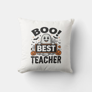 Coussin Meilleur Professeur Boo Design Halloween Vintage_