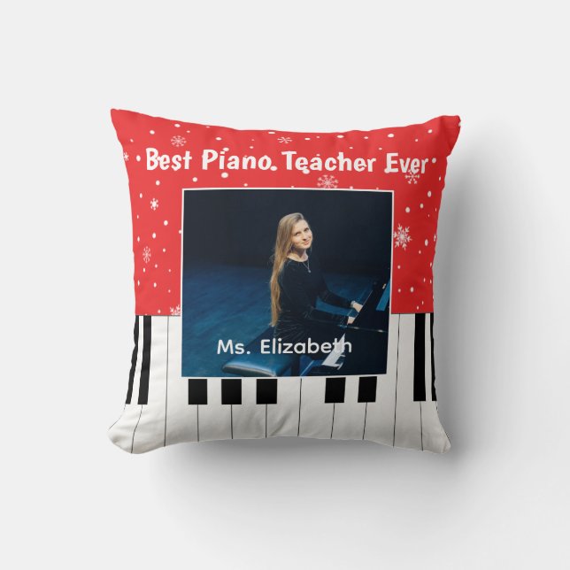 Coussin Meilleur professeur de piano jamais Piano Key Phot (Recto)