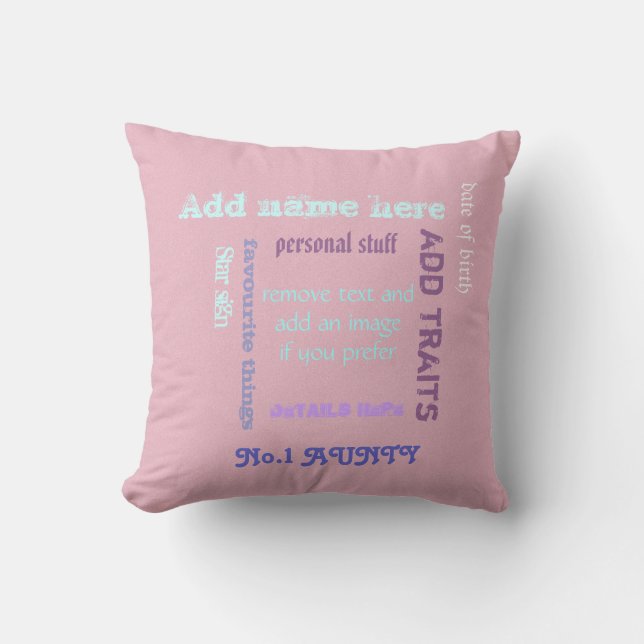 Coussin Meilleur Wordcloud personnalisé (Recto)