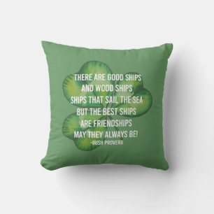 Coussin Meilleure amie trèfle amitié bénédiction irlandais
