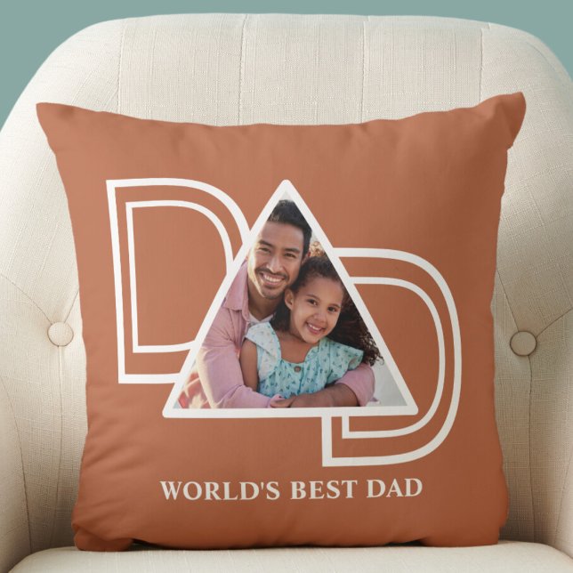 Coussin Meilleure Fête des pères photo personnalisée de pa (Créateur téléchargé)