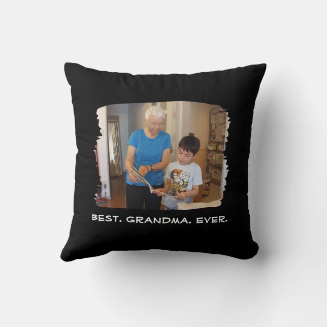 Coussin Meilleure Grand-mère jamais personnalisée Photo Na (Verso)