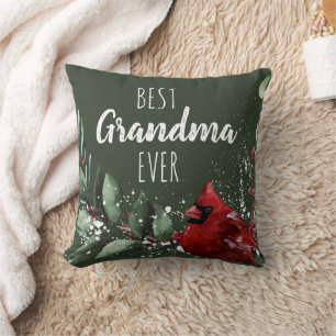 Coussin Meilleure Grand-mère Jamais Photo de Cardinal Roug
