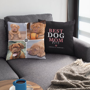 Coussin Meilleure maman chien Ever 4 photo personnalisée