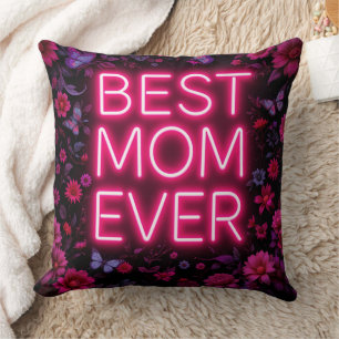 Coussin Meilleure Maman Citer Des Fleurs Roses Couleurs Né