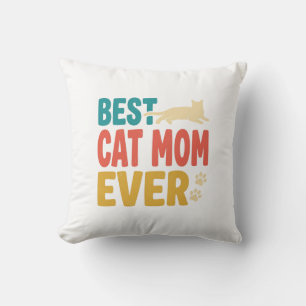 Coussin Meilleure Maman de Chat Vintage Design de passionn