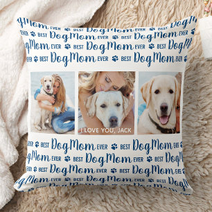 Coussin Meilleure maman de chien jamais personnalisé photo
