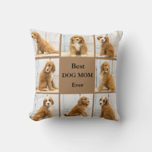 Coussin Meilleure maman de chien jamais   Photo Collage br