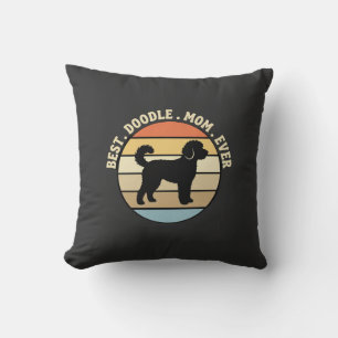 Coussin Meilleure maman Doodle Rétro Chien