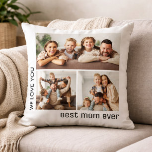 Coussin Meilleure Maman du Monde Collage de Photos Fête de